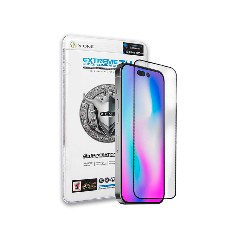 X-One броне-пленка Extreme 7H Shock Eliminator Coverage 4-e поколение для  iPhone 13 Pro Max/14 Plus купить в Махачкале