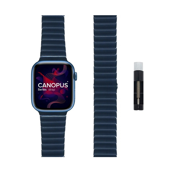 Lyambda ремешок стальной Canopus 46/49 мм (синий) DS-APG-05-44-DB