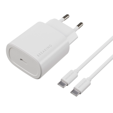 Breaking СЗУ P08 25W Type-C + кабель Type-C (белый) 22266