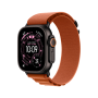 Apple Watch Ultra 3 49mm, черный, Alpine Loop S оранжевый ремешок