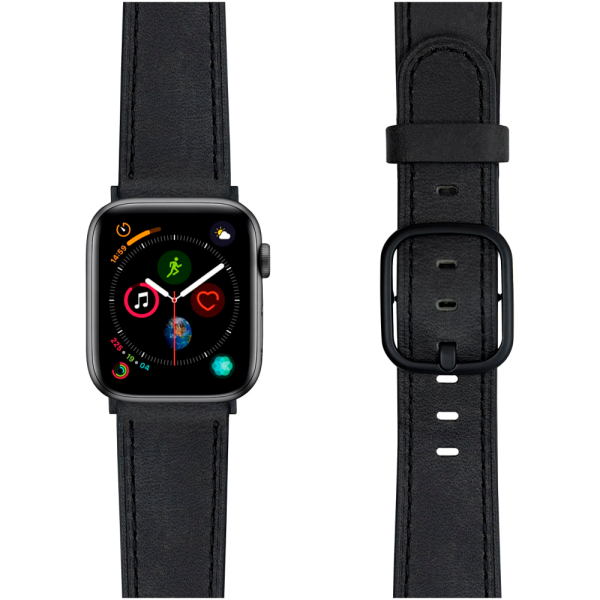 Lyambda ремешок кожаный Minkar 46/49 мм (черный) DSP-03-44