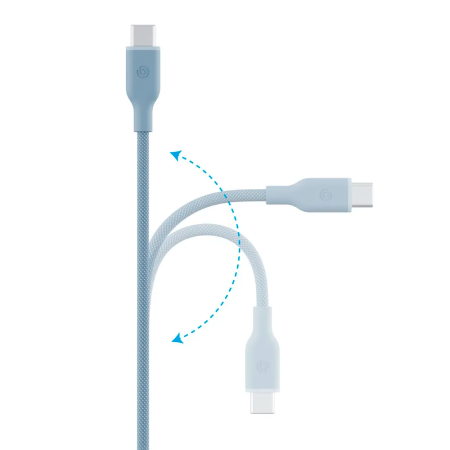 EnergEA кабель Type-C/Type-C Bazic GoCharge Weave 60W 480Mbps 1.5м (синий) CBL-GCWE-BLU150