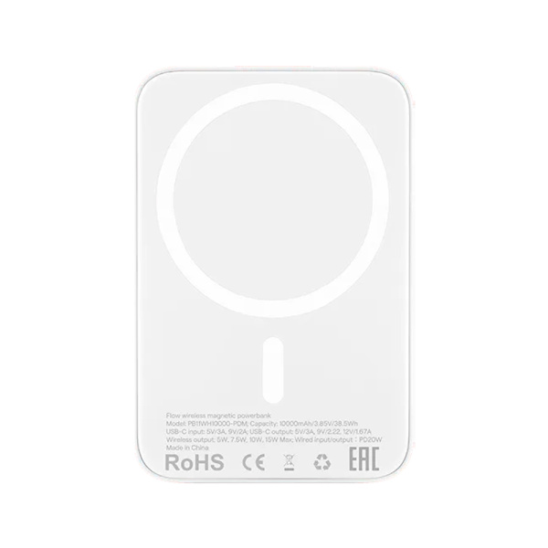 uBear внешний аккумулятор MagSafe Flow 20W 10000mAh (белый) PB11WH10000-PDM