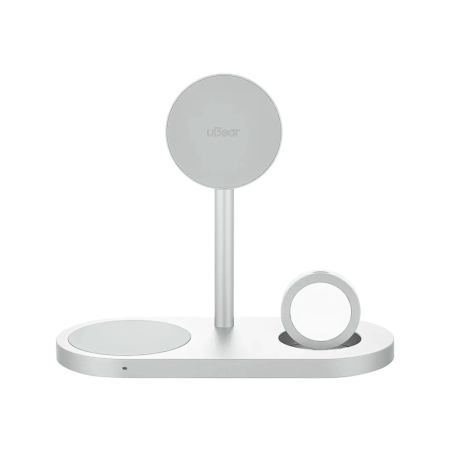 uBear БЗУ Stage Ultra Qi2 3 в 1 Magnetic (серебристый) WL20SL31SU-AW