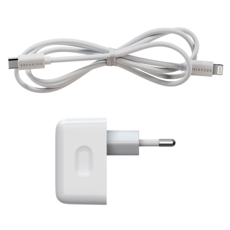 Breaking СЗУ WC01 40W 2x Type-C + кабель Ligtning (белый)