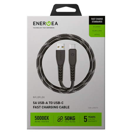 EnergEA кабель USB A/Type-C NyloFlex 1.5м (черный) CBL-NFAC5U-BLK150