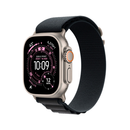 Apple Watch Ultra 3 49mm, черный, Alpine Loop L черный ремешок
