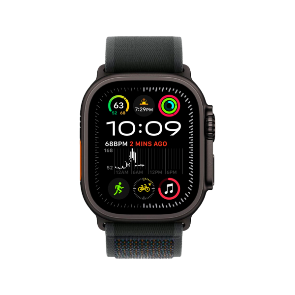 Apple Watch Ultra 2 49mm, черный, Trail Loop S/M черный ремешок Apple Watch Ultra 2 49mm, черный, Trail Loop S/M черный ремешок