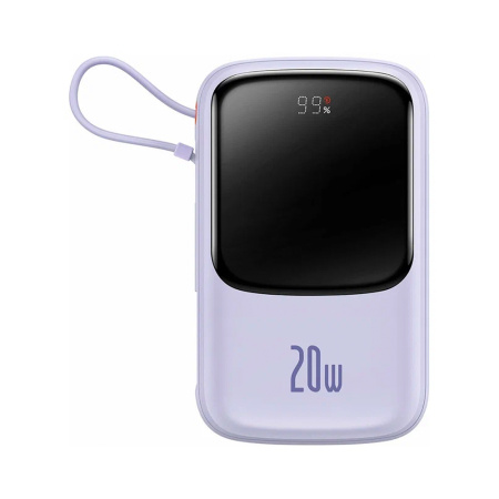Baseus внешний аккумулятор с кабелем Lightning Qpow Pro 20W 10000mAh (фиолетовый) PPQD020005