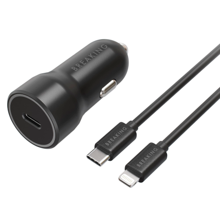 Breaking АЗУ A03 20W Type-C + кабель Lightning (черный) 23182