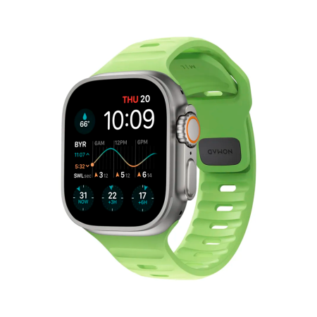 Nomad ремешок Sport Strap Glow 2.0 46/49 мм (зеленый) NM01580085