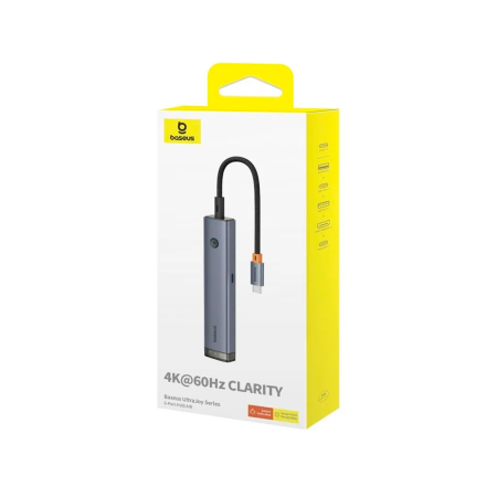 Baseus хаб UltraJoy 6-port Type-C Hub Adapter (серый) B00052802811-02