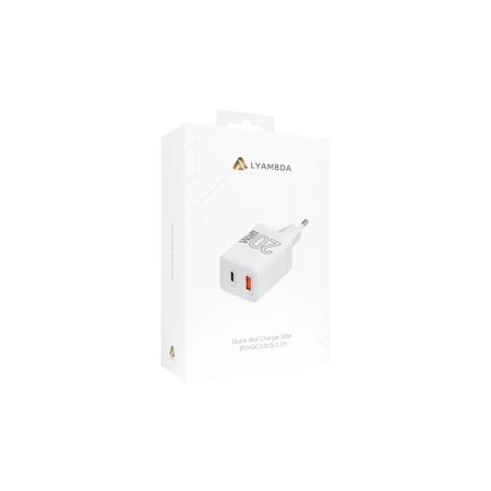Lyambda СЗУ PD+QC 3.0 20W Type-C + USB A (белый) SLT-20