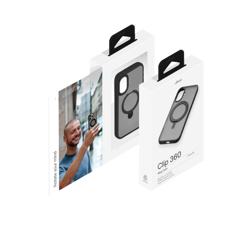 uBear чехол для iPhone 16 Сlip 360 Mag Case MagSafe (черный) CS437BL61RG-I24M
