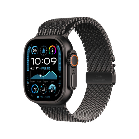 Apple Watch Ultra 2 49mm, черный, Titanium Milanese Loop S черный ремешок Apple Watch Ultra 2 49mm, черный, Titanium Milanese Loop S черный ремешок