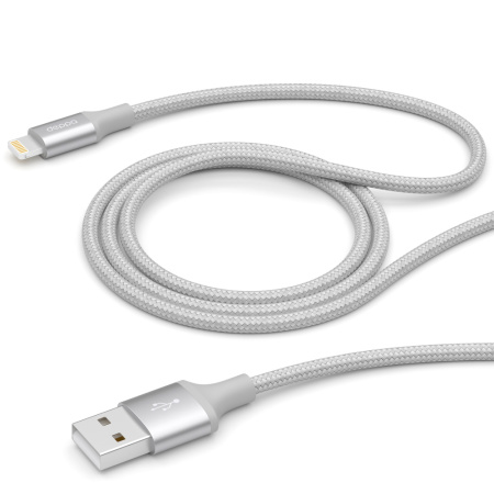 Deppa кабель USB A/Lightning 1.2м (серебристый) 72187