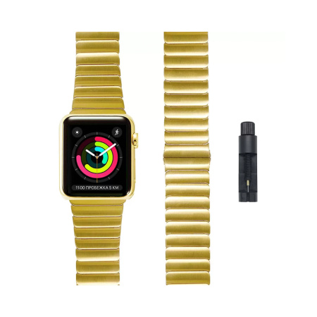 Lyambda ремешок стальной Canopus 41 мм (золотой) DS-APG-05-40-GL