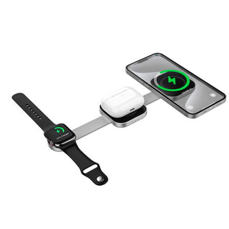 Wiwu БЗУ Planeta Trio MagSafe 3 в 1 (серый)