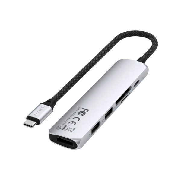Satechi хаб 6-port Slim 4 Multiport Adapter (серебристый) ST-P6SS