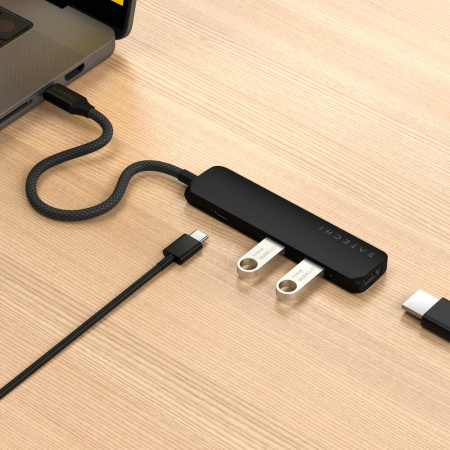 Satechi хаб 4-port Slim 4 Multiport Adapter (черный) ST-P4SK