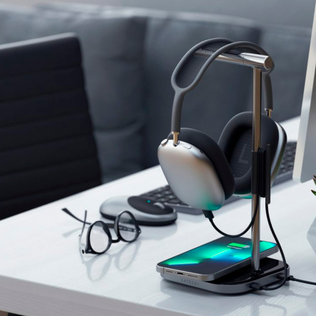 Satechi БЗУ + подставка для наушников Headphone Stand (серый) ST-UCHSMCM