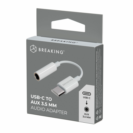 Breaking переходник Type-C/3.5 Audio Adapter (белый) 24561
