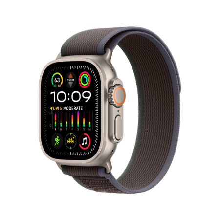 Apple Watch Ultra 2 49mm, серебристый, Trail Loop S/M синий/черный ремешок