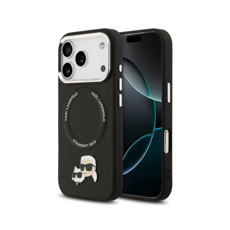 Lagerfeld чехол для iPhone 17 Pro Max PU NFT Karl & Choup Heads MagSafe (черный) KLHMP17XPSMLRKCK