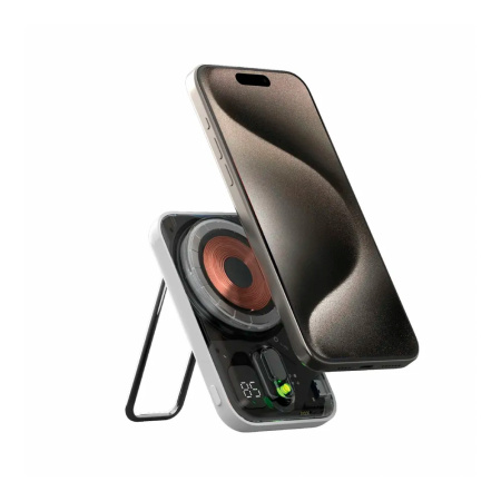 Momax внешний аккумулятор MagSafe с подставкой 1-Power Flow+ 10000mAh (белый) IP128W