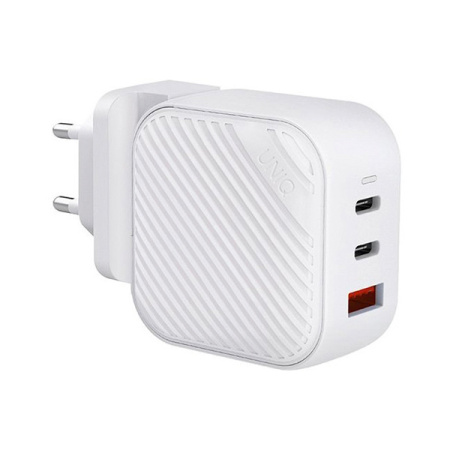 Uniq СЗУ Verge Pro Gan66 2х Type-C + USB A (белый) VERGEPRO66W(EU)-WHT
