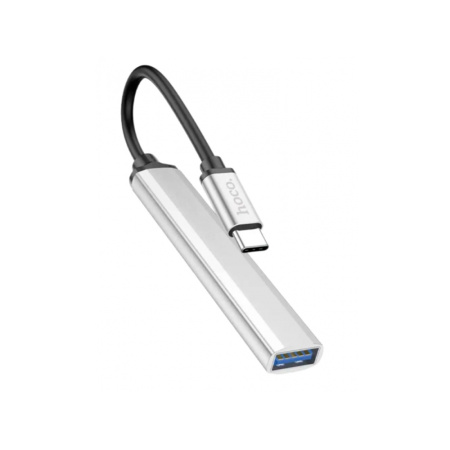 Hoco хаб Type C-USB 3.0+USB 2.0 mini adapter 4 порта HB 26 (серебристый)