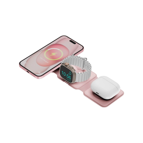 EnergEA БЗУ Bazic GoMag Trio Plus 15W (розовый) GM-TRIOPLUS-PNK