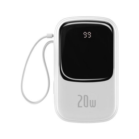 Baseus внешний аккумулятор с кабелем Lightning Qpow Pro 20W 20000mAh (белый) PPQD030002