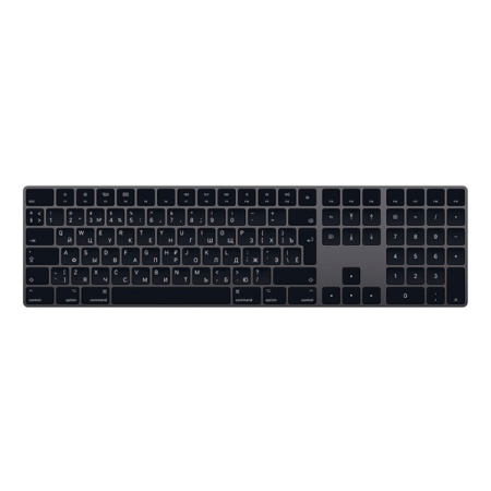 Apple клавиатура беспроводная Magic Keyboard с цифровой панелью Rus (черный) MRMH2RS/A