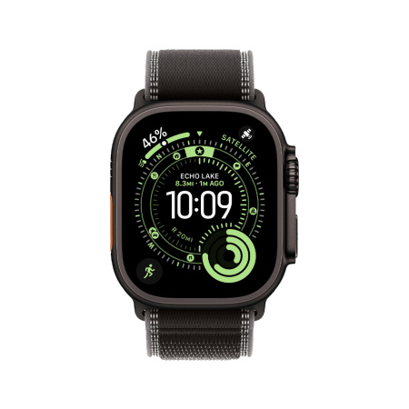Apple Watch Ultra 3 49mm, черный, Trail Loop S/M черный ремешок