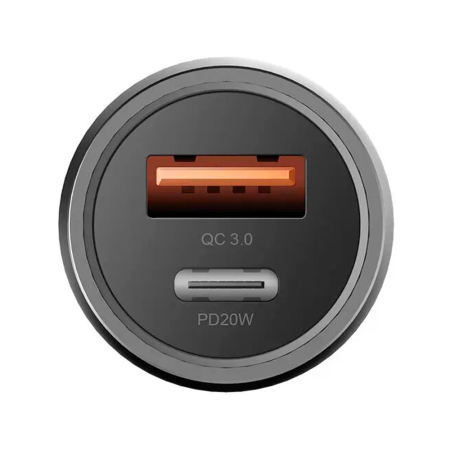 EnergEA АЗУ Alu Drive PD20+ 38W Type-C + USB A (серый) CAR-AD-D20