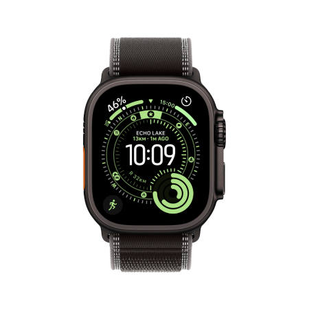 Apple Watch Ultra 3 49mm, черный, Trail Loop S/M черный ремешок