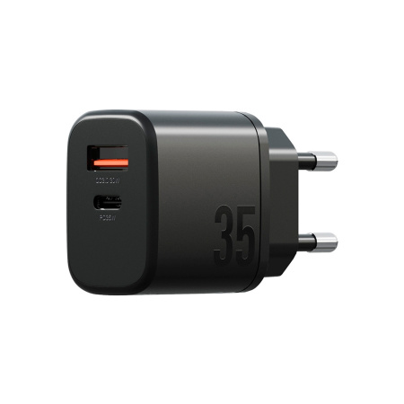 EnergEA СЗУ GoPort Velox Kit GaN35 Type-C + USB A + кабель Type-C/Type-C (черный) CHR-GPVLX-EU-BLK