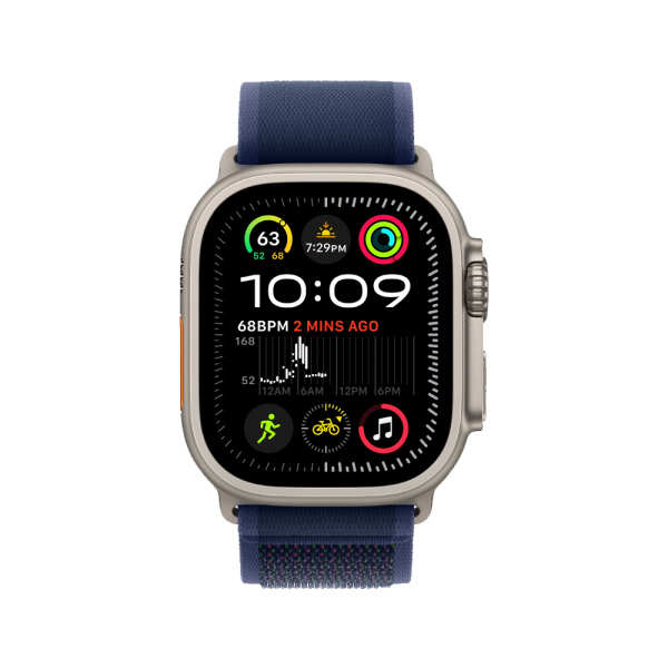 Apple Watch Ultra 2 49mm, натуральный, Trail Loop S/M синий ремешок