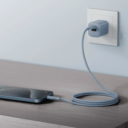 EnergEA кабель Type-C/Type-C Bazic GoCharge Weave 60W 480Mbps 1.5м (синий) CBL-GCWE-BLU150