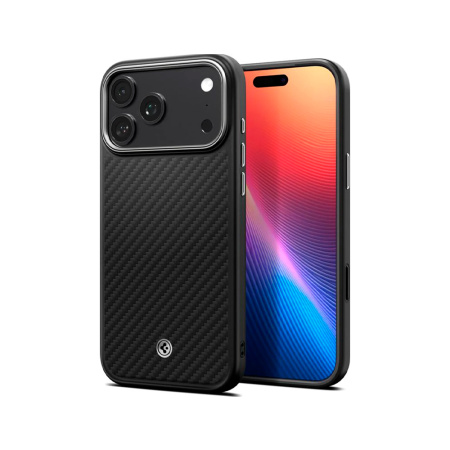 Spigen чехол для iPhone 17 Pro Enzo Aramid T MagSafe (черный/серебристый) ACS09958