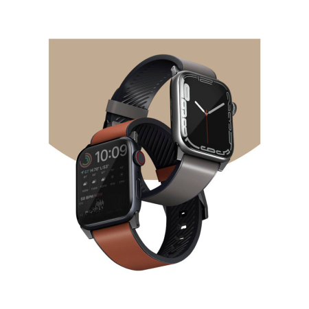 Uniq ремешок Straden Waterproof Leather/Silicone 46/49 мм (коричневый) 45MM-STRABWN