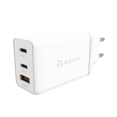 ADAM elements СЗУ OMNIA F6 65W GaN 2x Type-C + USB A (белый) APAADF6EUWH