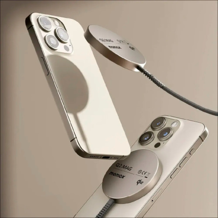 Momax БЗУ Q2.Mag Qi2 15W MagSafe (бежевый) UD32L