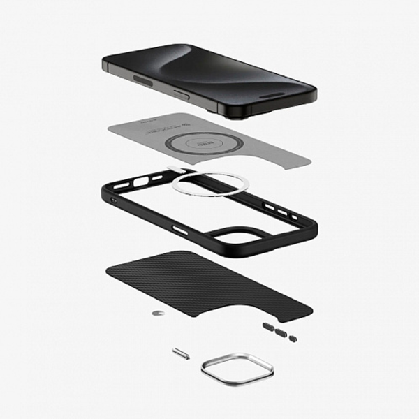 Spigen чехол для iPhone 15 Pro Max Enzo Aramid MagSafe (черный) ACS07044