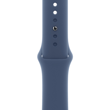 Apple Watch 10 46mm, алюминий, серебристый, спортивный синий ремешок