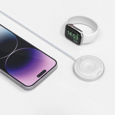 Deppa БЗУ 2 в1 QI Fast Charge 18W MagSafe (белый) 24021