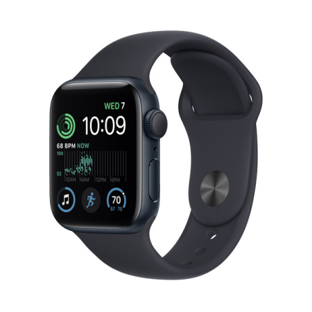 Apple Watch SE 2 44mm, тёмная ночь, спортивный черный ремешок S/M Apple Watch SE 2 44mm, тёмная ночь, спортивный черный ремешок S/M