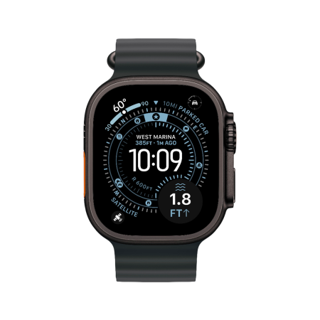 Apple Watch Ultra 3 49mm, черный, Ocean Band черный ремешок Apple Watch Ultra 3 49mm, черный, Ocean Band черный ремешок