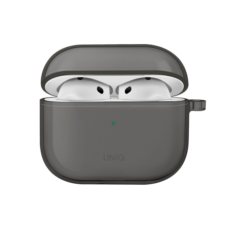 Uniq чехол для AirPods 4 Glase TPU с карабином (темно-прозрачный) AIRPODS(2024)-GLSSMK